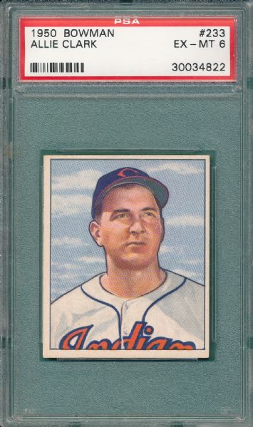 1950 Bowman #233 Clark & #239 Howerton, 2 Card Lot, PSA 6