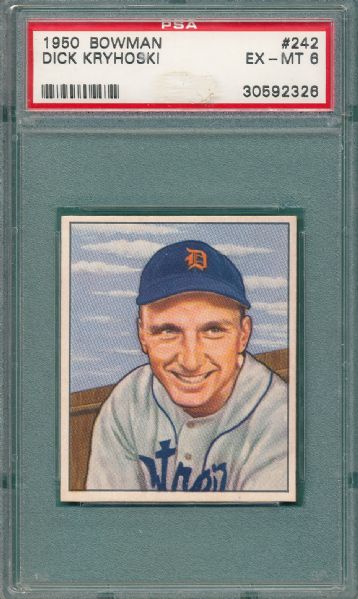 1950 Bowman #242 Kryhoski & #244 Coogan, 2 Card Lot, PSA 6