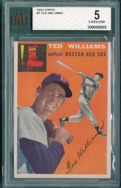 1954 Topps #1 Ted Williams BVG 5