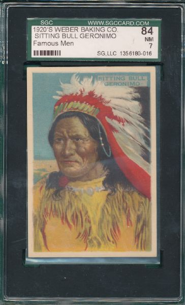 1920's Weber Baking D117 Famous Men, Sitting Bull Geronimo, SGC 84