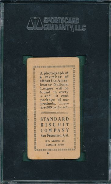1916 Standard Biscuit Co. #179 Terry Turner SGC 20 *Only 3 Graded*