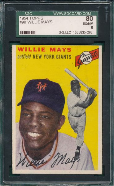 1954 Topps #90 Willie Mays SGC 80