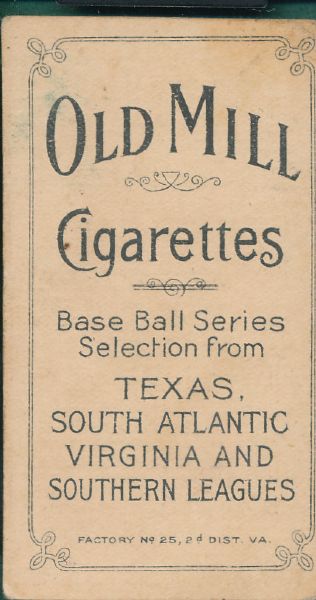 1909-1911 T206 Thornton Old Mill Cigarettes SGC 40 *Southern League*
