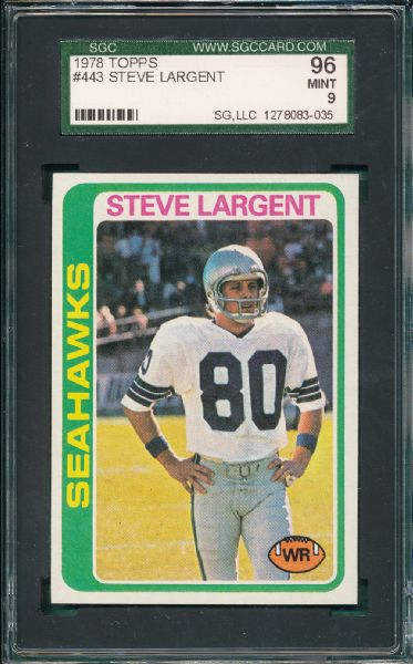 1978 Topps FB #443 Steve Largent SGC 96