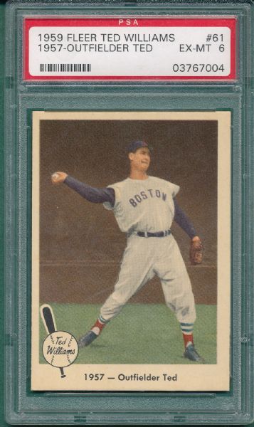 1959 Fleer Ted Williams #61 Outfielder Ted PSA 6