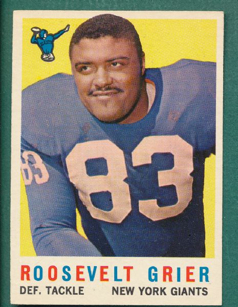1959-65 Roosevelt Grier (3) Card Lot *NRMT*