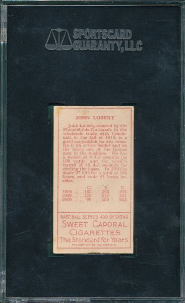 1911 T205 Lobert Sweet Caporal Cigarettes SGC 40
