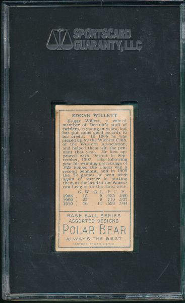 1911 T205 Willett Polar Bear Tobacco SGC 50