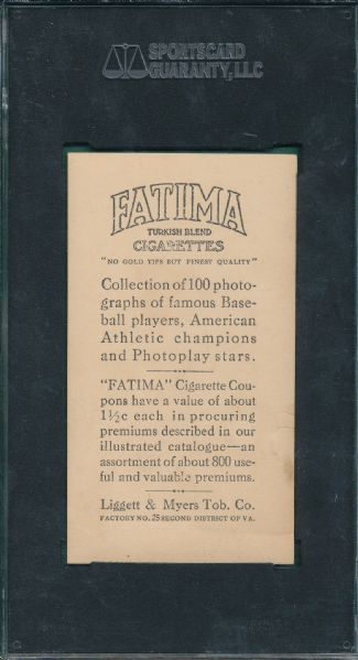 1914 T222 Lefty Tyler Fatima Cigarettes SGC 20 *Presents Better*