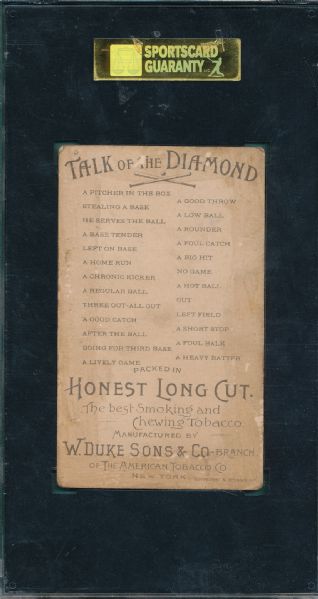 1893 N135 Talk of the Diamond Left On Base Honest Long Cut SGC 20
