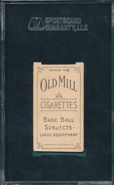 1910 T210-6 Goostree, Hands Behind Back, Old Mill Cigarettes SGC 40