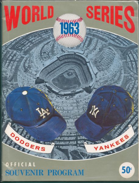 1963 Dodgers vs Yankees World Series Program