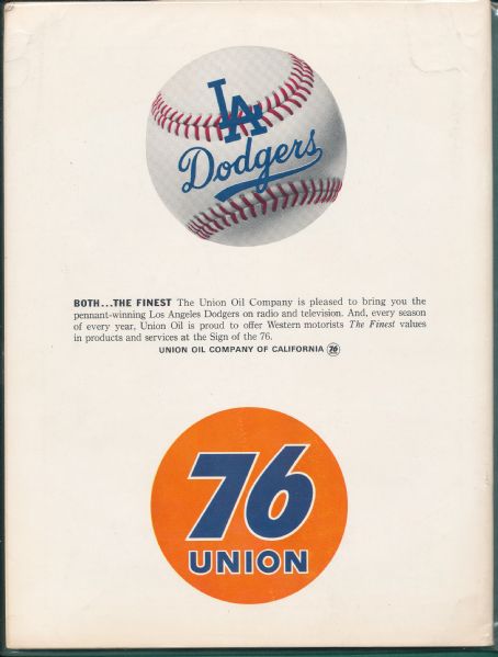 1963 Dodgers vs Yankees World Series Program