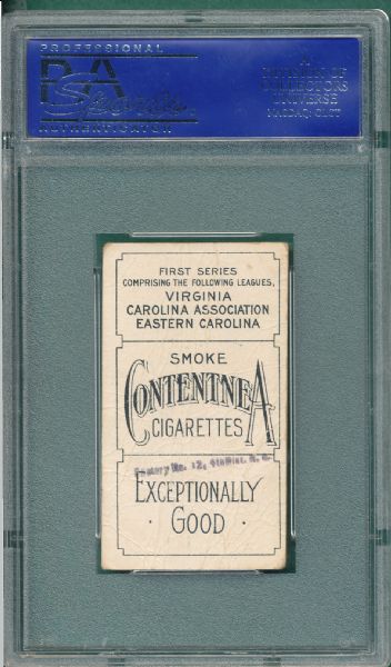 1909 T209 Color Lane Contentnea Cigarettes PSA 1