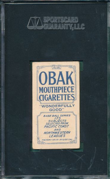 1910 T212-2 Hogan Obak Cigarettes SGC 40