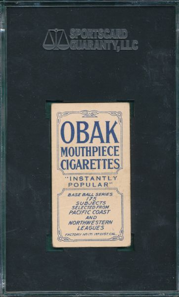 1910 T212-2 Hetling Obak Cigarettes SGC 40