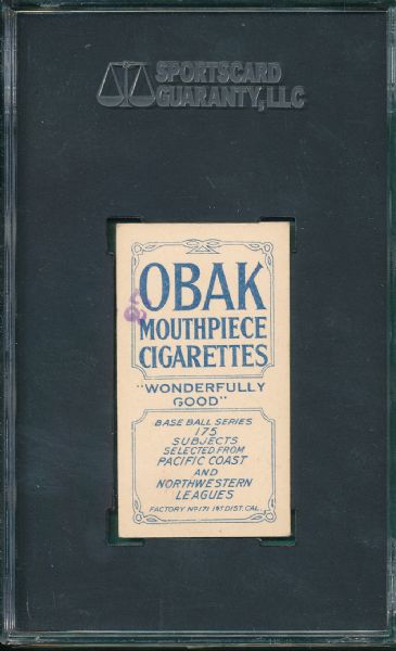 1910 T212-2 Mundorff Obak Cigarettes SGC 50