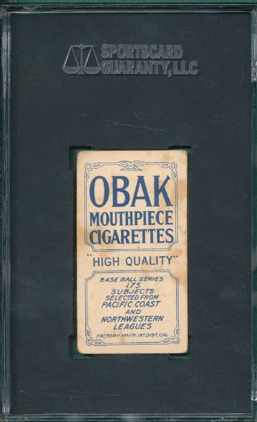 1910 T212-2 Van Buren Obak Cigarettes SGC 40