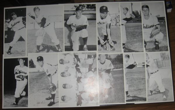1955 Cleveland Indians Golden Stamp Album Plus (6) 8 X 10 Photos & (12) Picture Pack Photos