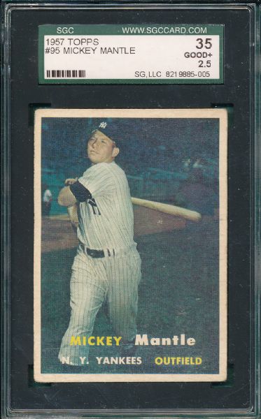 1957 Topps #95 Mickey Mantle SGC 35