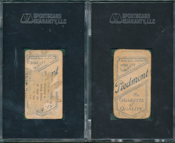 1909-1911 T206 Lot of (3) W/ Names on Top, Piedmont Cigarettes SGC 