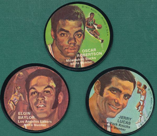 1971 Mattel Instant Replay Basketball Disks Lot of (3)