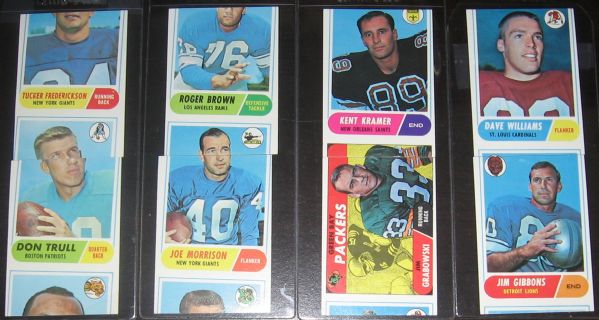 1968 Topps Lot of (16) Miscuts That Pair Up