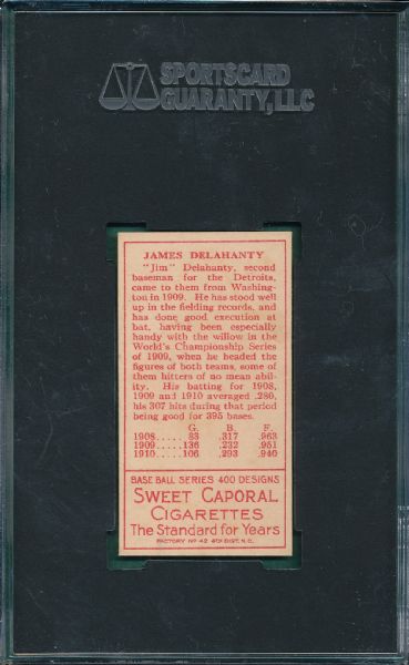 1911 T205 Delehanty Sweet Caporal Cigarettes SGC Authentic *NRMT Appearance*