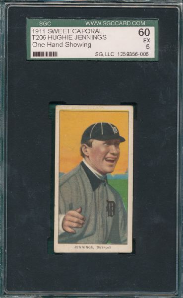 1909-1911 T206 Jennings, One Hand, Sweet Caporal Cigarettes SGC 60