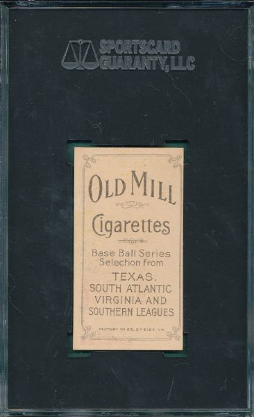 1909-1911 T206 Orth Old Mill Cigarettes SGC Authentic *NRMT Appearance* *Southern League*