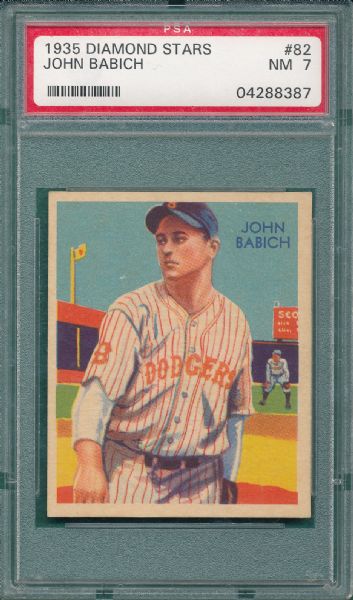 1934-36 Diamond Stars #82 John Babich PSA 7