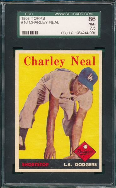 1958 Topps #16 Charlie Neal SG 86