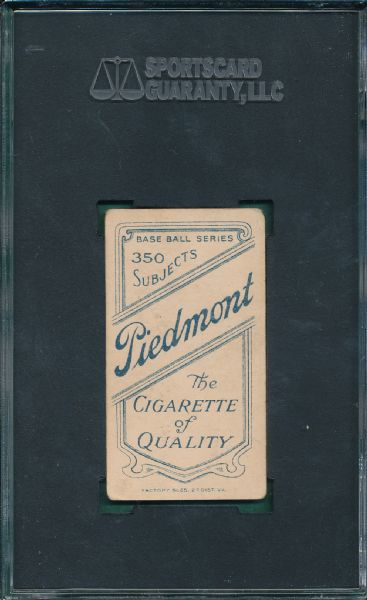 1909-1911 T206 Nichols, Hands On Knees, Piedmont Cigarettes SGC 40