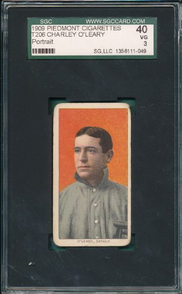 1909-1911 T206 O'Leary, Portrait, Piedmont Cigarettes SGC 40