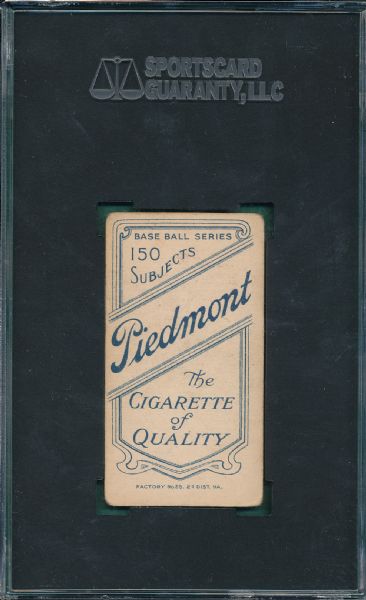 1909-1911 T206 Crandall, Portrait, No Cap, Piedmont Cigarettes SGC 30
