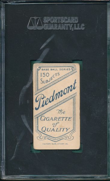 1909-1911 T206 Herzog, NY, Piedmont Cigarettes SGC 30