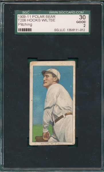 1909-1911 T206 Wiltse, Pitching, Polar Bear Tobacco SGC 30