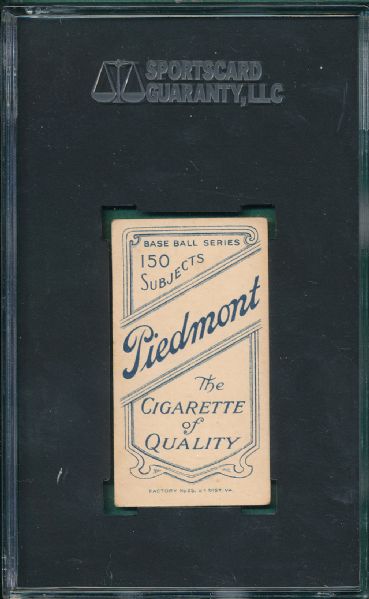 1909-1911 T206 Bell, Hands Above Head, Piedmont Cigarettes SGC 35