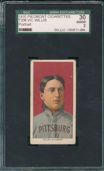 1909-1911 T206 Willis, Portrait, Piedmont Cigarettes SGC 30