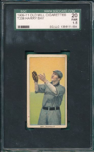 1909-1911 T206 Bay Old Mill Cigarettes SGC 20 *Southern League*