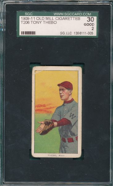 1909-1911 T206 Thebo Old Mill Cigarettes SGC 30 *Southern League*