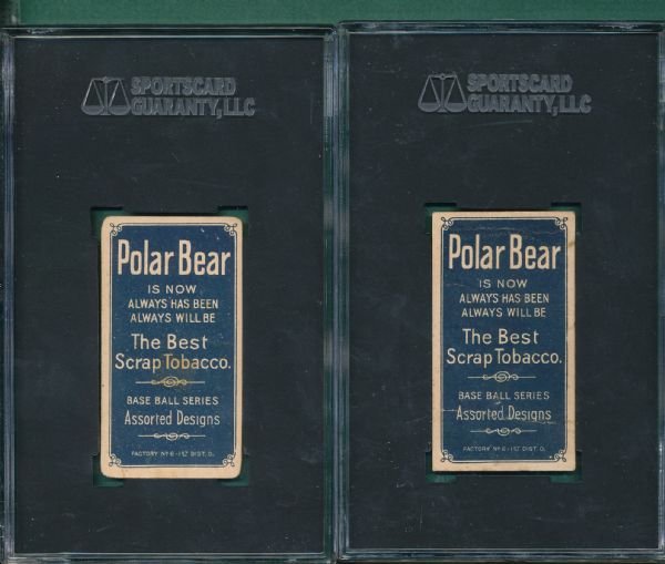 1909-1911 T206 (3) Card Lot W/Bradley, Polar Bear Tobacco SGC 20