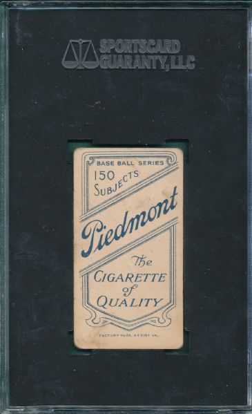 1909-1911 T206 Covaleski Piedmont Cigarettes SGC 50