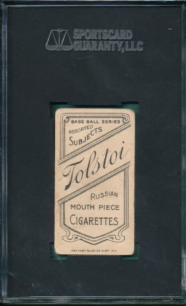 1909-1911 T206 Hofman, Solly Tolstoi Cigarettes SGC 35 *Recently Confirmed*