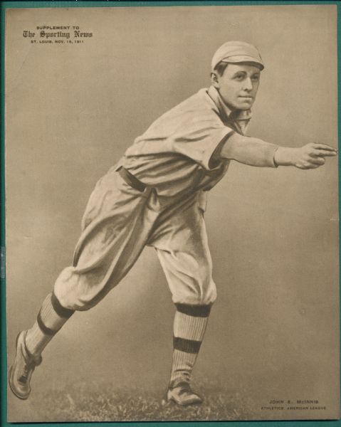 1909-13 M101-2 Philadelphia Athletics Lot of (3) W/ Coombs, Sporting News Insert