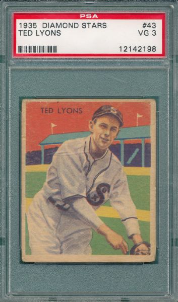 1934-36 Diamond Stars #43 Ted Lyons PSA 3