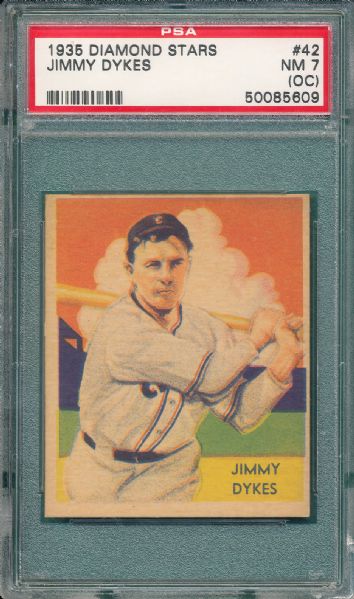 1934-36 Diamond Stars #42 Jimmy Dykes PSA 7 (OC)