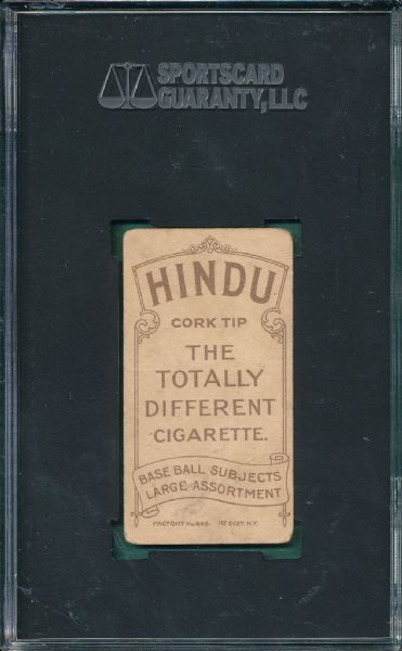 1909-1911 T206 Violat Hindu Cigarettes SGC 20 *Southern League*