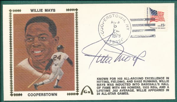 1979 Gateway Stamp Envelope W/ Willie Mays *Autograph*