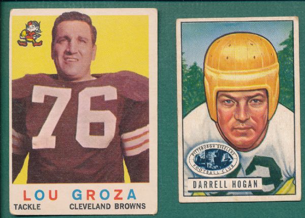 1948-58 Football Lot of (8) W/ Clement